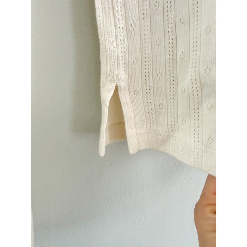 Madewell | NWT Pointelle-Knit Cardigan Top Vintage Ivory | Sz XS - Picture 6 of 10